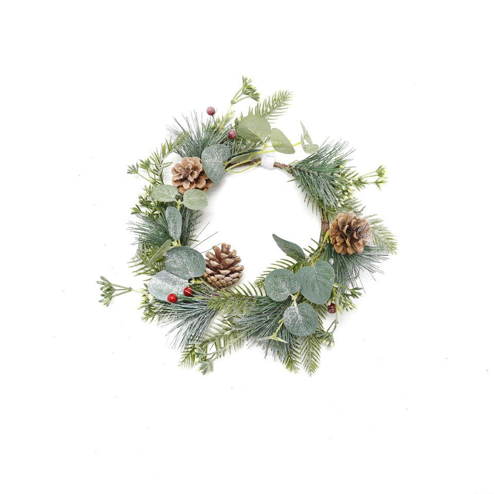 Christmas Decorations Pine Cones Green Leaves Wreaths Hang Nice on Doors and Windows Hang The Walls Decorated with Artificial Flowers Wreath